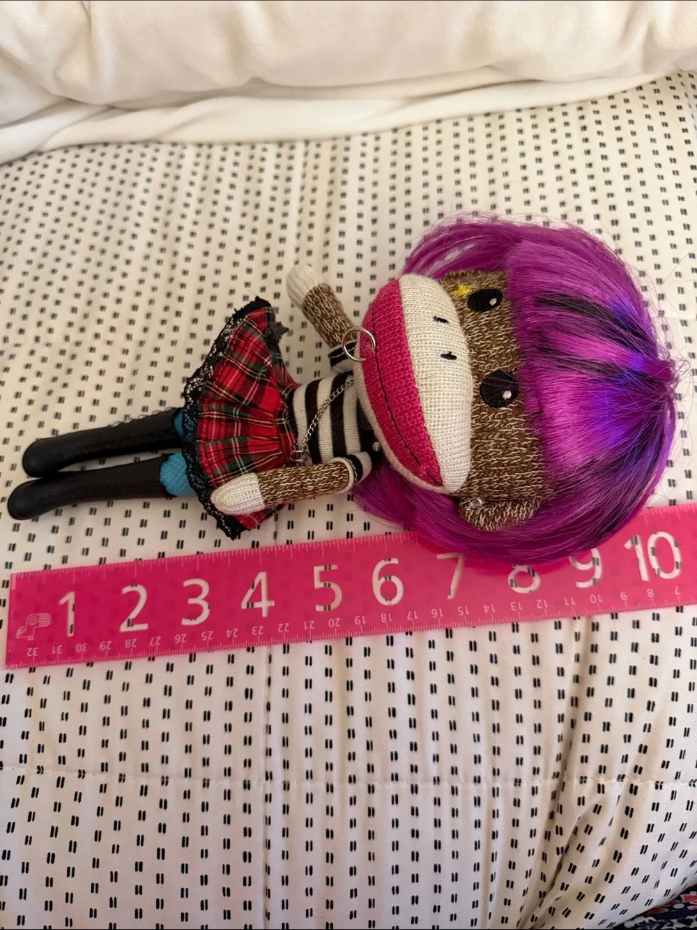 Planet Sock “Magenta  Beetsch” Monkey Punk Rocker Girl Doll.